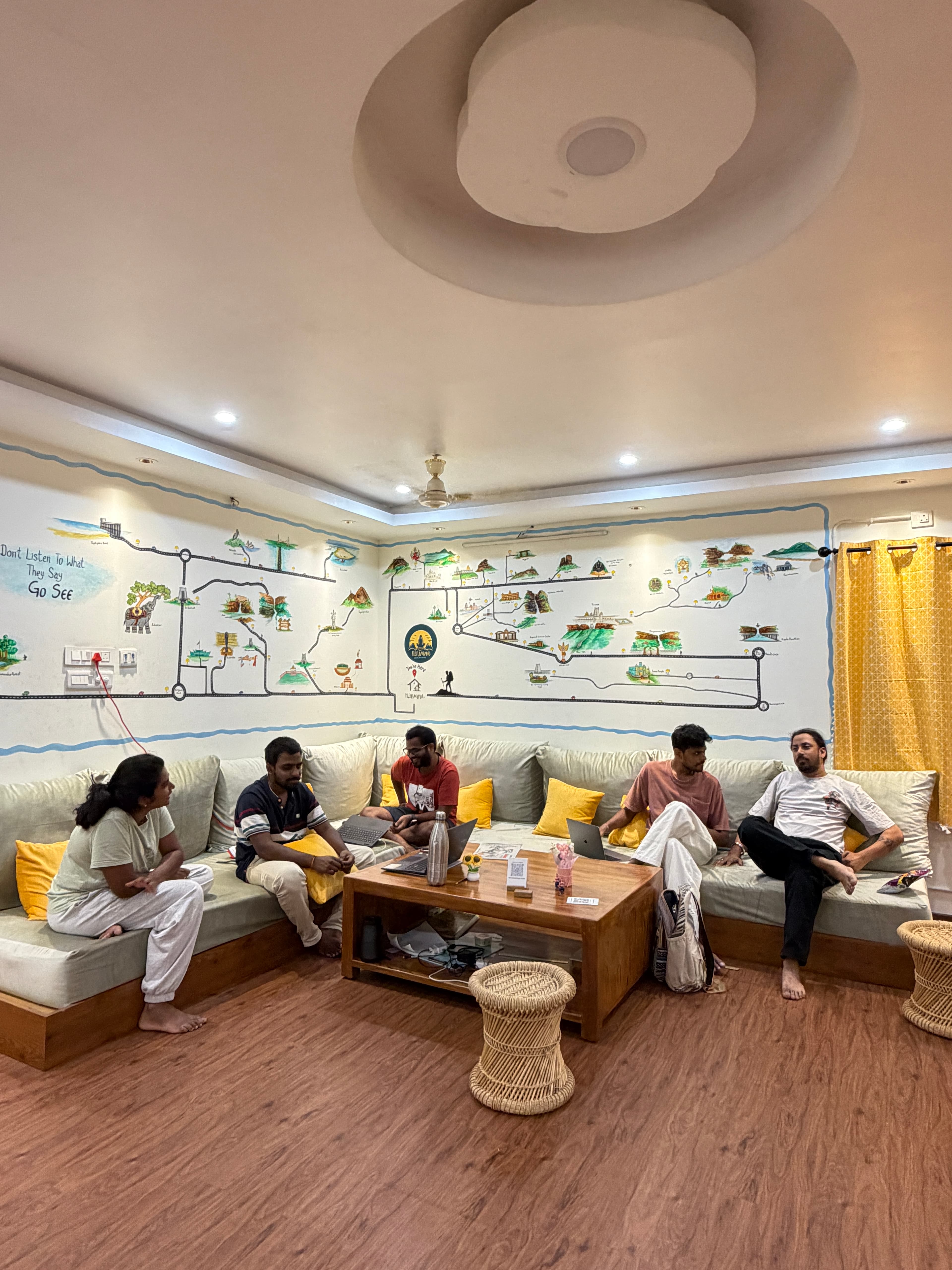 Guests chatting together in the lounge